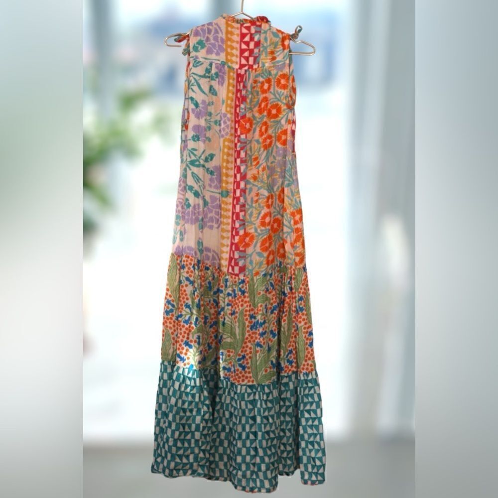 Anthropologie Ellen Merchant Shoulder-Tie Buttondown Dress Size XXS - Picture 5 of 16